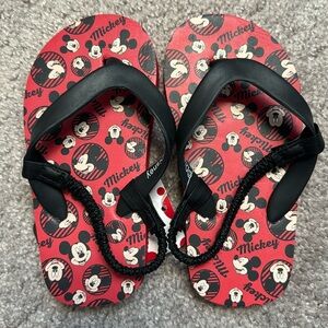 NWT Disney Mickey Mouse Thong Slingback Sandals Flip Flops Beach Swim Shoes 7/8